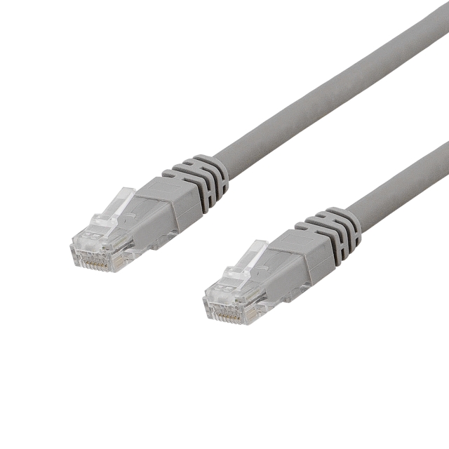 Deltaco U/UTP Cat6a patch cable, LSZH, 0.3m, grey