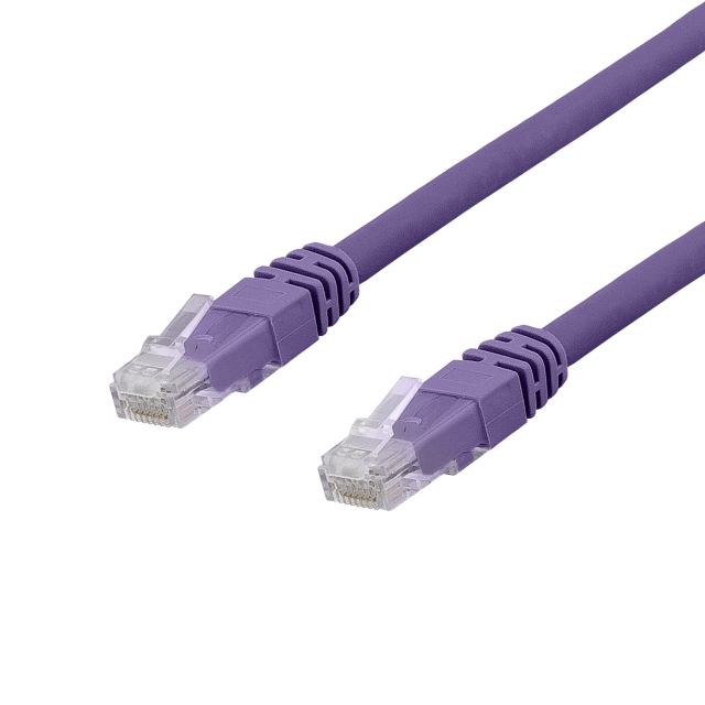 Deltaco U/UTP Cat6a patch cable, LSZH, 0.5m, purple