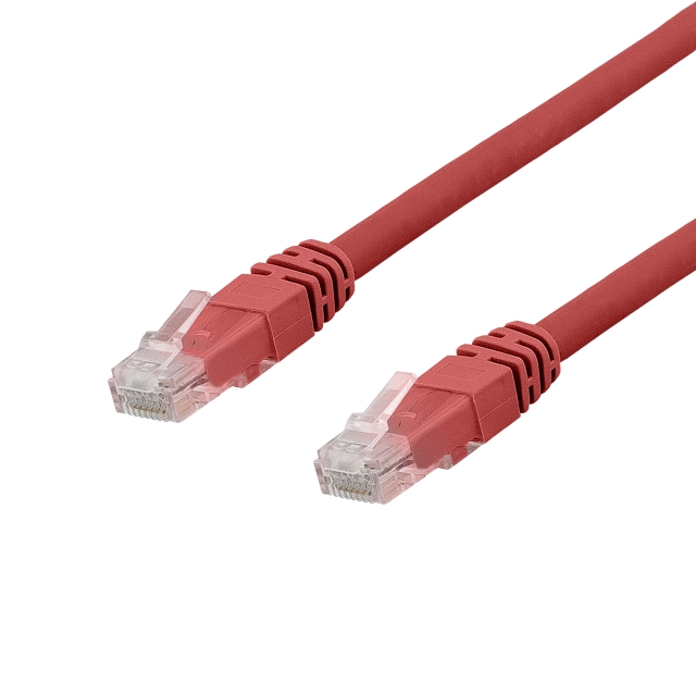 Deltaco U/UTP Cat6a patch cable, LSZH, 3m, red