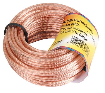 Hama Högtalarkabel 2x1.5mm2 Transparent 5m