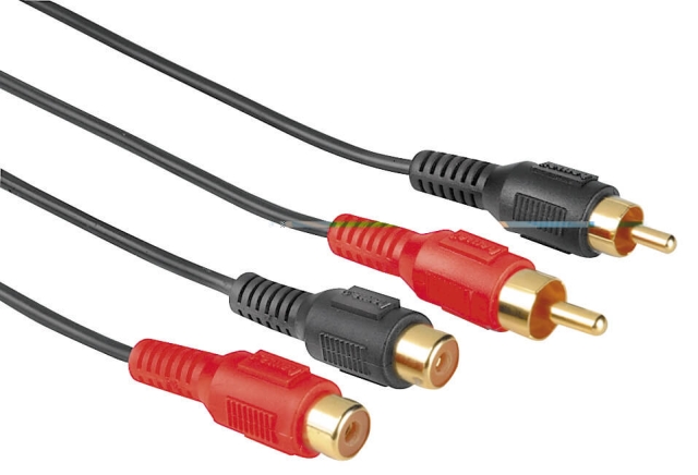 Hama Kabel 2xRCA-2xRCA Förlängning Svart 10m