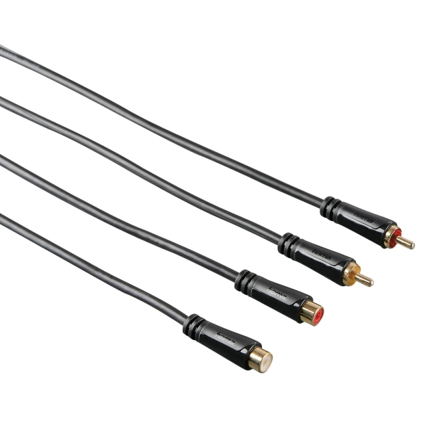 Hama Kabel Audio 2xRCA-2xRCA  Förlängning Guld Svart 3m