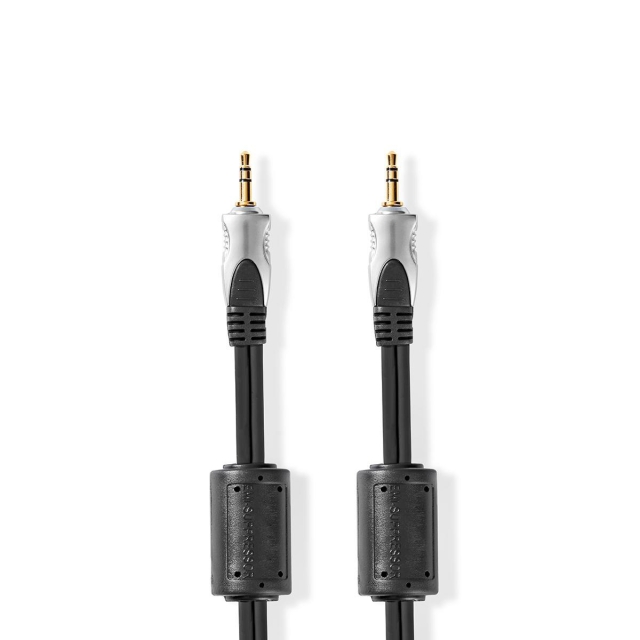 Nedis Stereoljudkabel | 3.5 mm Hane | 3.5 mm Hane | Guldplaterad | 5.00 m | Rund | Antracit | Musselskal
