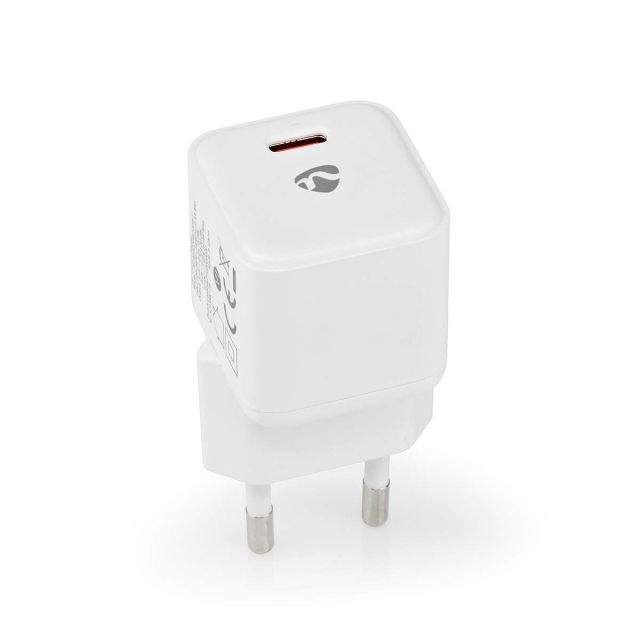Nedis Väggladdare | 20 W | PD3.0 20W | Snabbladdnings funktion | 1.67 A / 2.22 A / 3.0 A | Antal utgångar: 1 | USB-C™ | Automatiskt val av Spänning | Vit