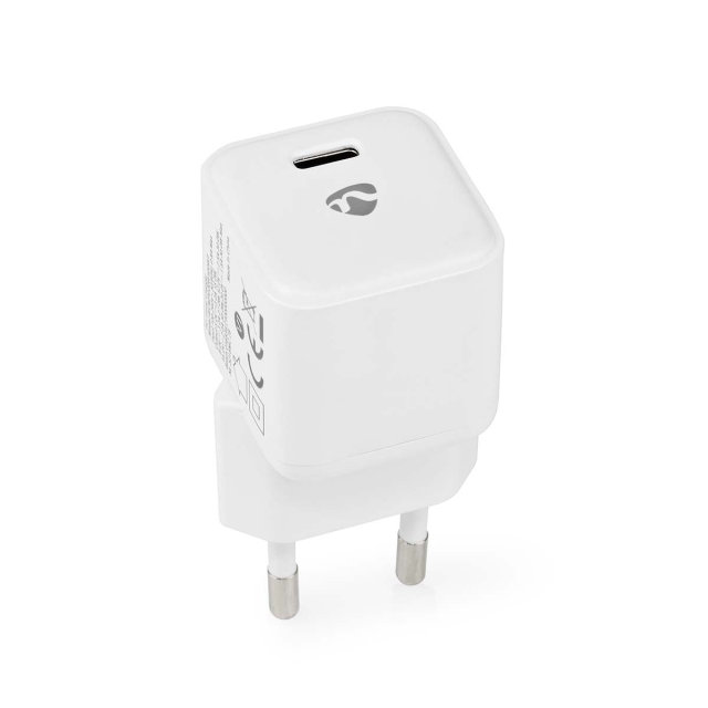 Nedis Väggladdare | 30 W | PD3.0 30W | Snabbladdnings funktion | 1.5 / 2.0 / 2.5 / 3.0 A | Antal utgångar: 1 | USB-C™ | Automatiskt val av Spänning | Vit