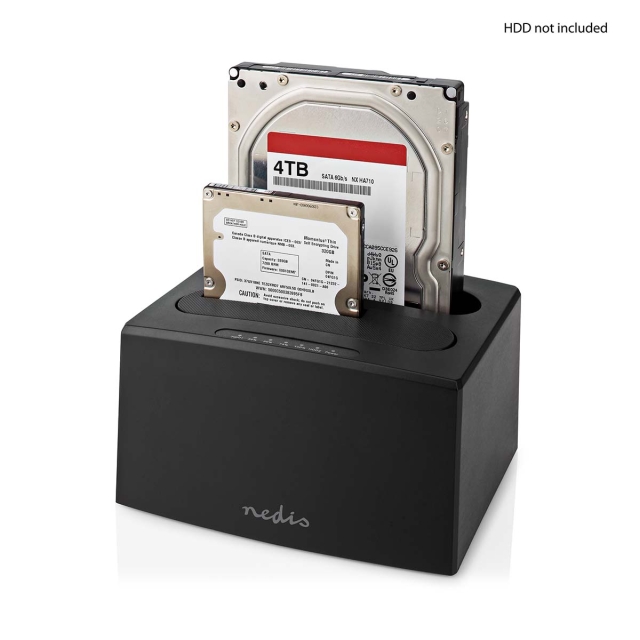 Nedis Hård disk Dockningsstation | USB 3.2 Gen1 | USB Type-A | 2 Skivor | 2.5 / 3.5 " | USB 3.2 Gen1 | Dockning | Skrivbord