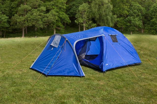 4-mans Tält, (170 + 205 )x240 /130 cm, Blå