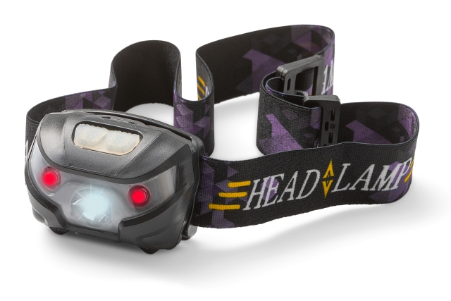 Briv Pannlampa HL3N, 3W, Svart