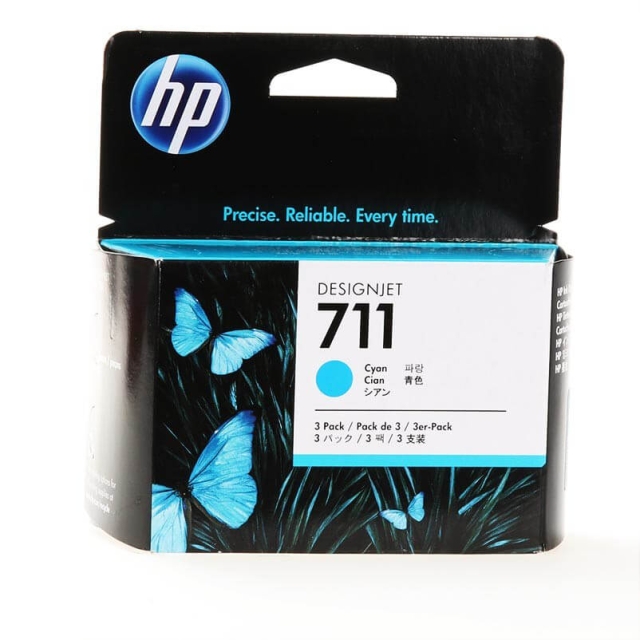 HP Bläck CZ134A 711 Cyan 3-pack