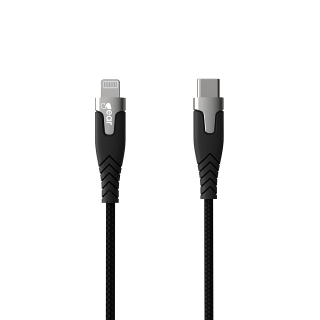 Gear Laddkabel PRO USB-C till Lightning C94 1.5m Svart Kevlarkabel med Metallkopplingar