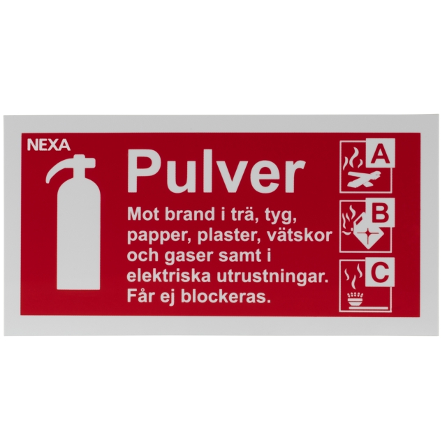 Nexa BSP-1020 Skylt för pulversläckare