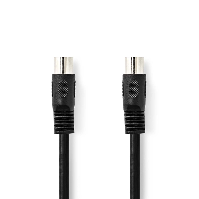 Nedis DIN ljudkabel | DIN 5-Pin Hane | DIN 5-Pin Hane | Nickelplaterad | 2.00 m | Rund | PVC | Svart | Label