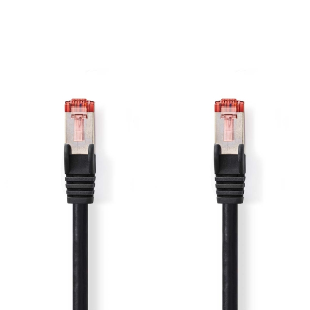 Nedis CAT6 Nätverkskabel | RJ45 hane | RJ45 hane | S/FTP | 20.0 m | Rund | LSZH | Svart | Label