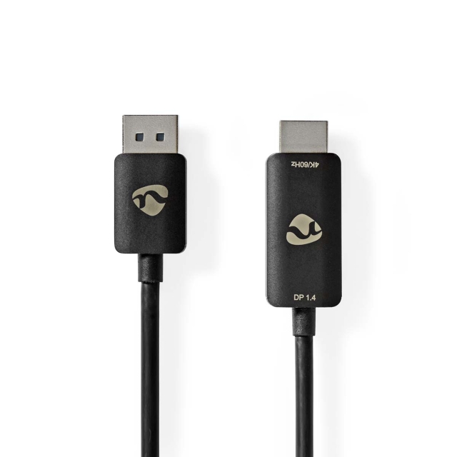 Nedis Displayport-adapter | DisplayPort Hane | HDMI™ Kontakt | 8K@30Hz | Nickelplaterad | Rak | 1.80 m | Rund | TPE | Svart | Kuvert