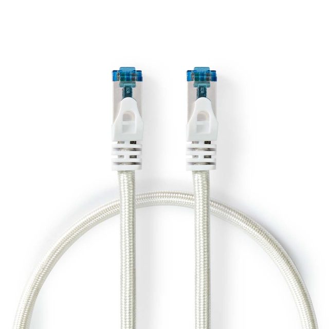 Nedis CAT6a nätverkskabel | S/FTP | RJ45 hane | RJ45 hane | 2.00 m | Snagless | Rund | Flätad / PVC | Silver | Kartong med täckt fönster
