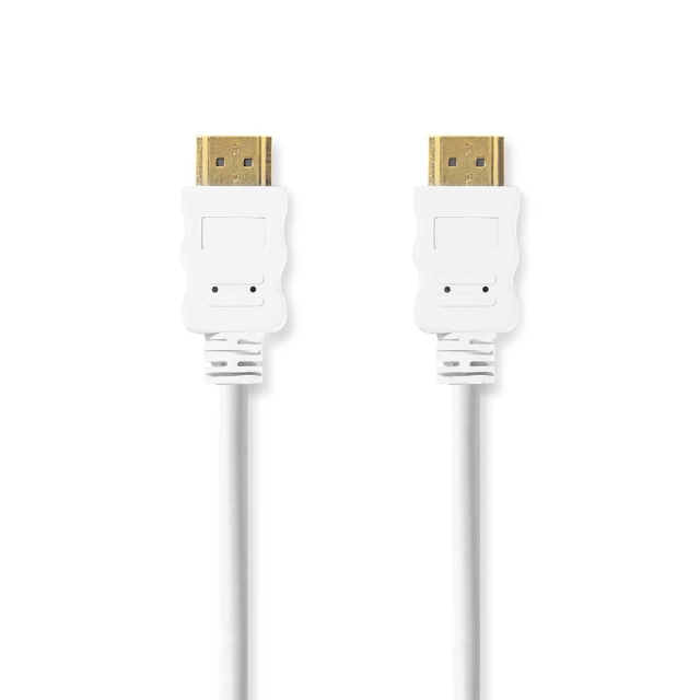 Nedis High Speed HDMI ™ kabel med Ethernet | HDMI™ Kontakt | HDMI™ Kontakt | 4K@30Hz | ARC | 10.2 Gbps | 2.00 m | Rund | PVC | Vit | Låda