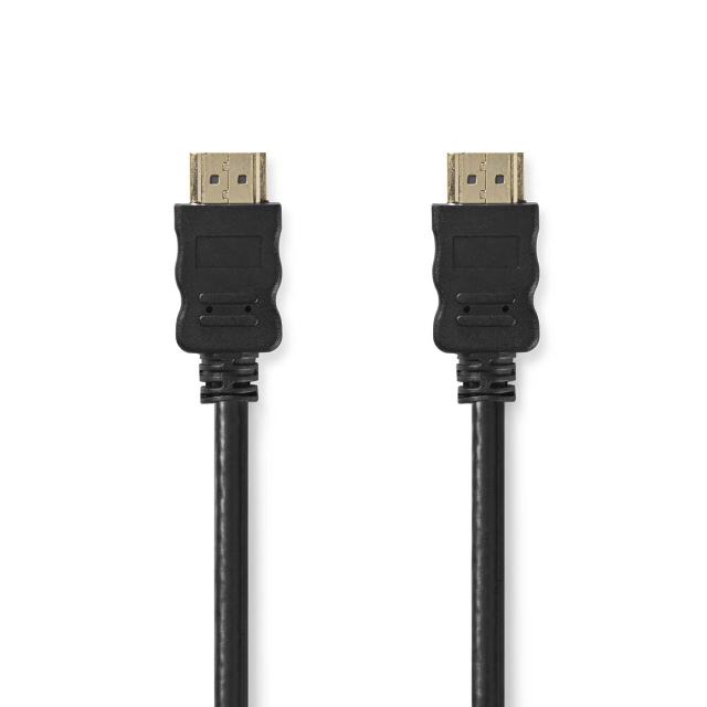 Nedis High Speed HDMI ™ kabel med Ethernet | HDMI™ Kontakt | HDMI™ Kontakt | 4K@30Hz | ARC | 10.2 Gbps | 25.0 m | Rund | PVC | Svart | Label