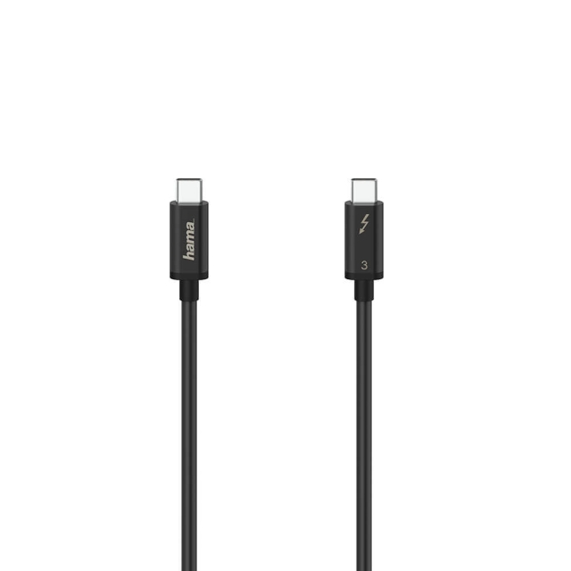 Hama Kabel USB-C Thunderbolt-3 40 Gbit/s Ultra-HD 5K 0,5 m Svart