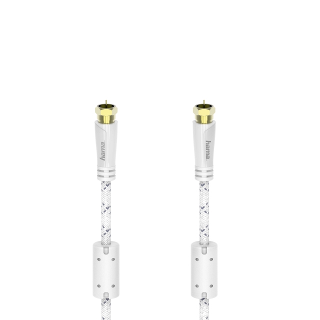 Hama Kabel Antenn SAT 120dB F-Plug-F-Plug Vit 5m