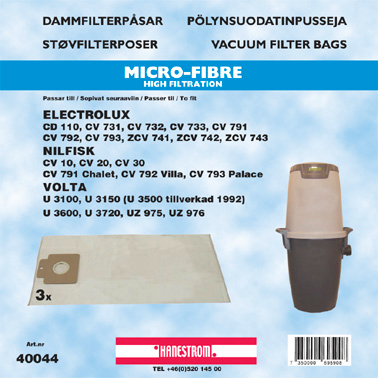 hanestroem Dammsugarpåsar Hanestrom Electrolux cd påse