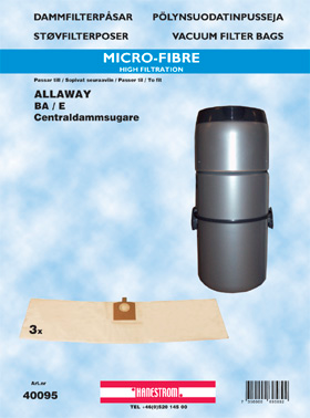 hanestroem Dammsugarpåsar Hanestrom Allaway BA/E   3P  20liter