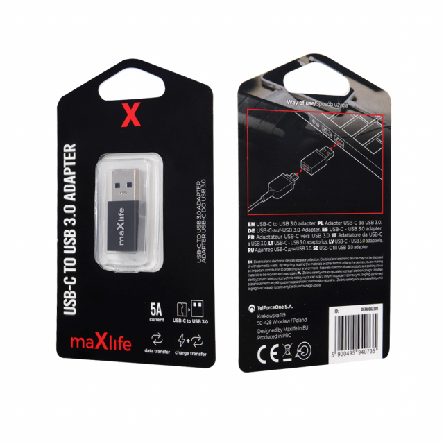 Maxlife USB-C till USB 3.0 adapter