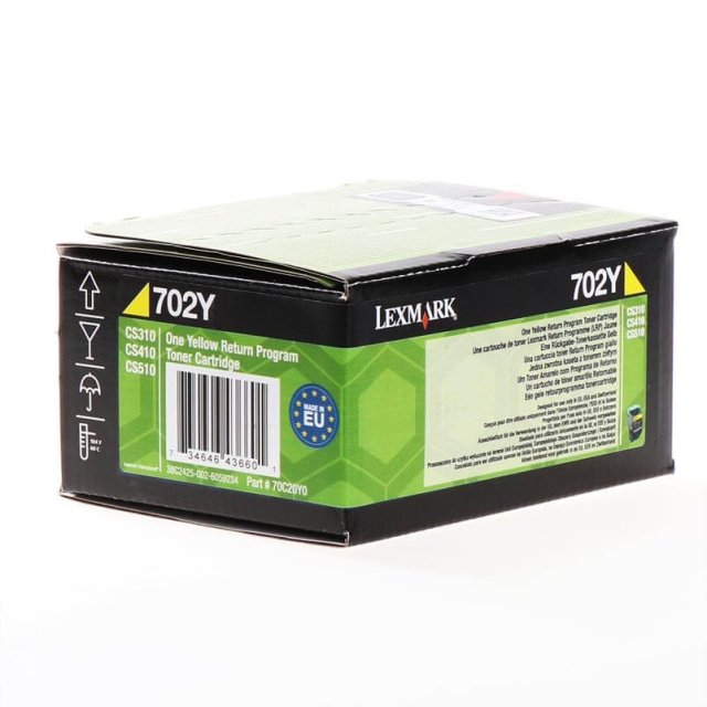 Lexmark Toner 70C20Y0 702 Gul, Retur