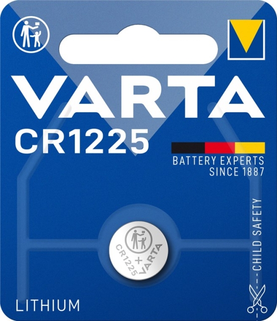 Varta CR1225 (6225) batteri, 1 st. blister litium-knappcell, 3 V