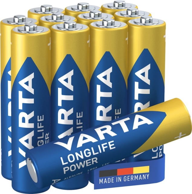 Varta LR03/AAA (Micro) (4903) batteri, 12 st. i box alkaliskt manganbatteri, 1,5 V