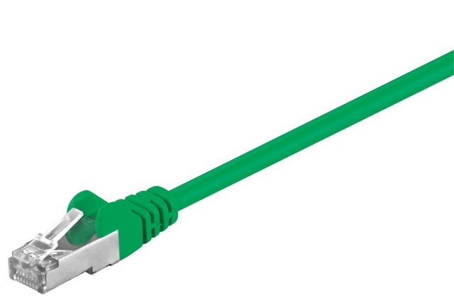 Goobay Patchkabel CAT 5e, F/UTP, grön, 15 m kopparklädd aluminiumtråd (CCA)