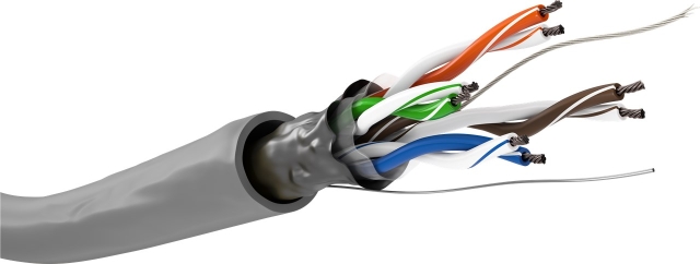Goobay CAT 5e Nätverkskabel, F/UTP, 100 m, grå Kopparklädd aluminiumledare (CCA), AWG 26/7 (stranded), PVC-kabelhölje