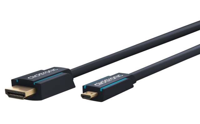 ClickTronic HDMI™ till Micro HDMI™-adapterkabel Premiumkabel | 1x HDMI™-kontakt  1x Micro-HDMI™-kontakt | 5,0 m | UHD 4K @ 30 Hz
