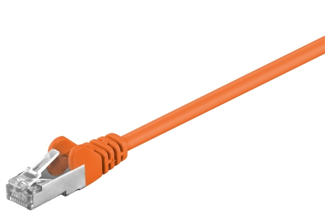 Goobay Patchkabel CAT 5e, SF/UTP, orange, 0,5 m kopparklädd aluminiumtråd (CCA)