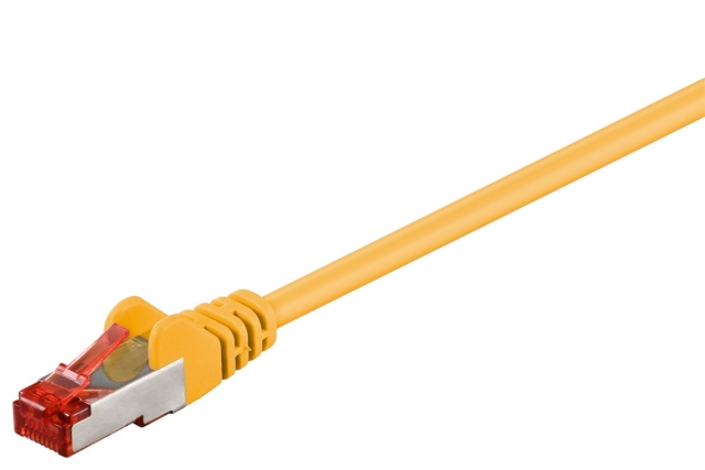 Goobay Patchkabel CAT 6, S/FTP (PiMF), gul, 10 m kopparklädd aluminiumtråd (CCA)