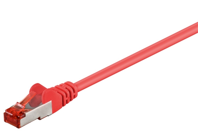 Goobay Patchkabel CAT 6, S/FTP (PiMF), röd, 1,5 m kopparklädd aluminiumtråd (CCA)