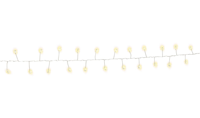 Goobay 50er LED silver wire cluster ljuskedja med 2 ljuslägen, varmvitt (3000 K), batteridrift, för inomhus och utomhusbruk (IP44)