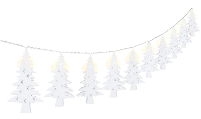 Goobay 10 LED-lampor "Julgran" med timerfunktion, varmvit (3000 K), batteridriven