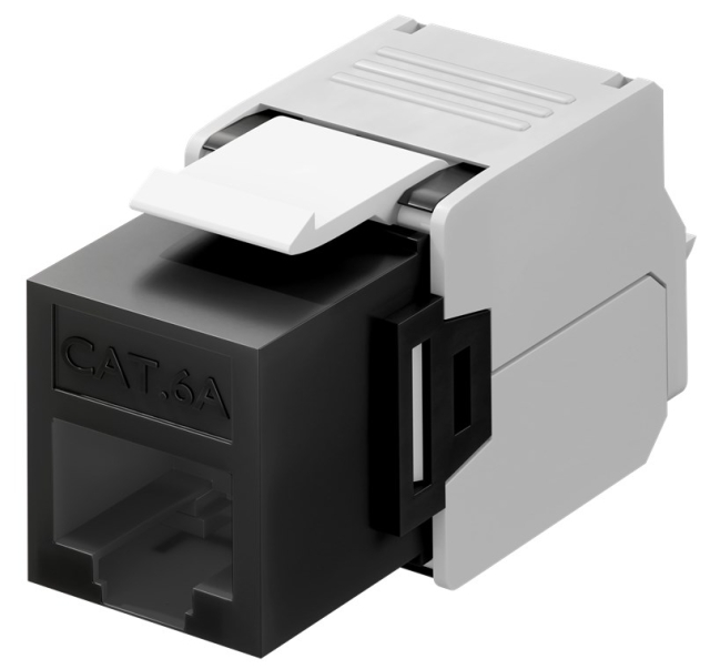 Goobay Keystone-modul RJ45 CAT 6A, UTP 16,5 mm bred, krokodiltyp, för verktygslös IDC-montering