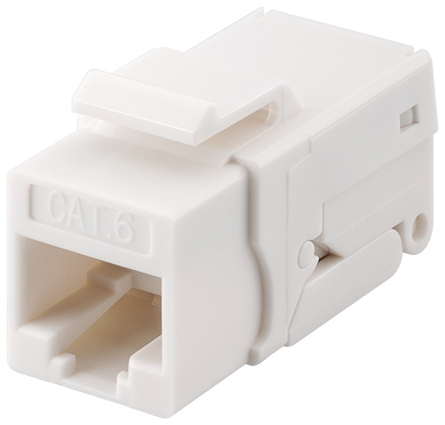 Goobay Keystone-modul RJ45 CAT 6, UTP, 250 MHz 16,2 mm bred, klämlist för IDC-montering (verktygsfri), snap-in-system