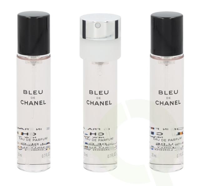 Chanel Bleu De Chanel Pour Homme Giftset 60 ml, 3x Edp Spray 20ml Refill - Travel Sprays