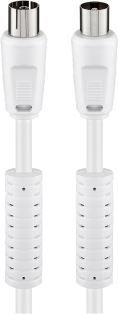 Goobay Antennkabel med ferrit (80 dB), dubbelskärmad koaxial-plugg > koaxial-plugg (helt skärmad), 7.5 m