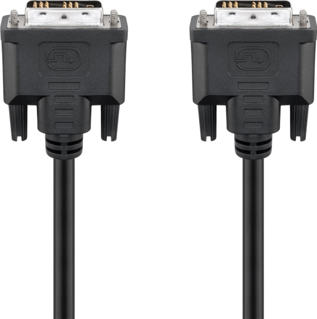 Goobay DVI-D Full HD-kabel Single Link, förnicklad DVI-D-kontakt single link (18 + 1 pin) > DVI-D-kontakt single link (18 + 1 pin), 2 m