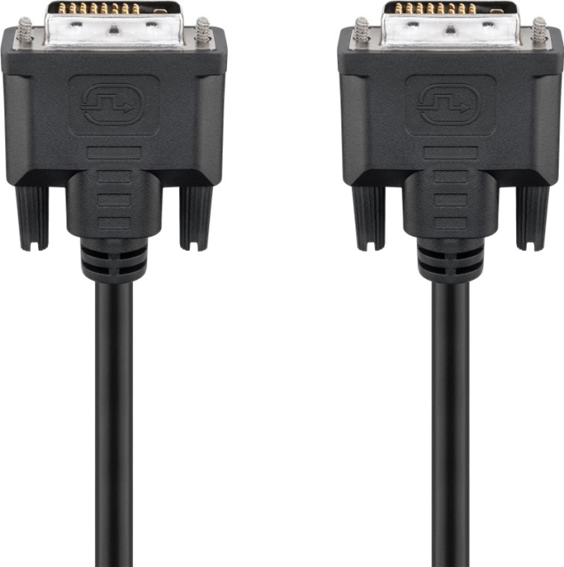 Goobay DVI-D Full HD-kabel Dual Link, Nickel DVI-D-kontakt Dual Link (24 + 1 pin) > DVI-D-kontakt Dual Link (24 + 1 pin), 2 m