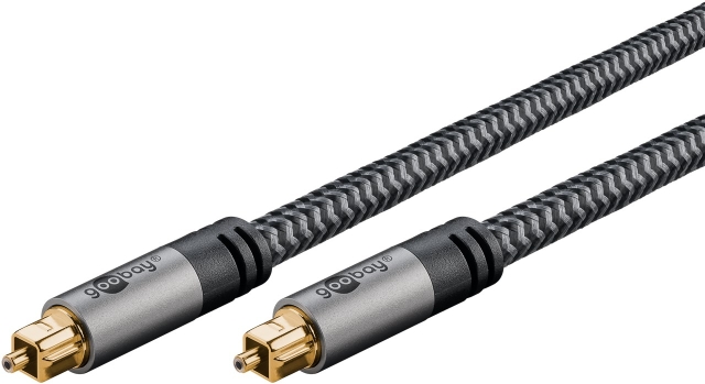 Goobay TOSLINK-kabel, 1 m, Sharkskin Grey Toslink-kontakt > Toslink-kontakt