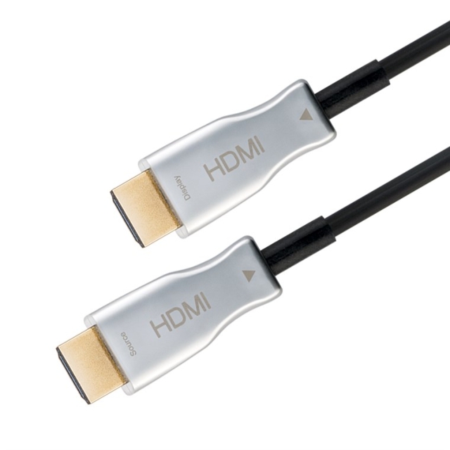 Goobay Optisk hybrid höghastighets HDMI™-kabel med Ethernet (AOC) Höghastighetskabel, 4K @ 60 Hz, för långa överföringsavstånd, 30 m