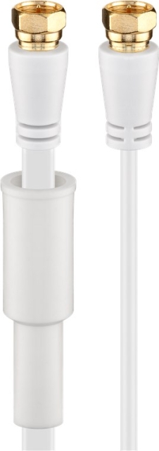 Goobay Platt SAT-antennkabel (80 dB), dubbelskärmad, väderskyddad guldpläterad, F-plugg > F-plugg (helt avskärmad), 2.5 m