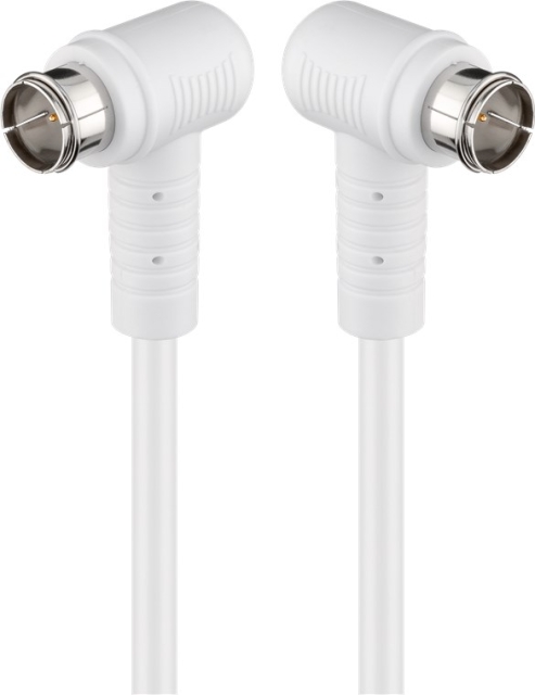 Goobay Vinklad SAT-antennkabel (80 dB), dubbelskärmad F-plugg (quick) 90° > F-plugg (quick) 90° (helt avskärmad), 2.5 m