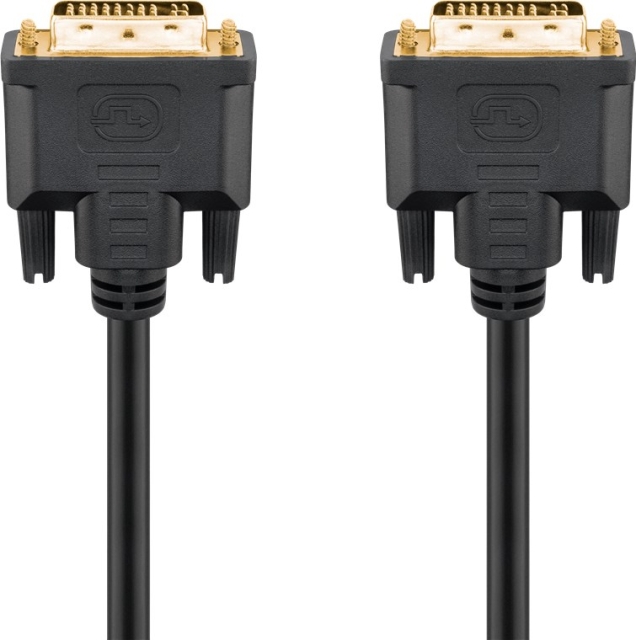 Goobay DVI-I Full HD-kabel Dual Link, Guldpläterad DVI-I plug Dual Link (24 + 5 stift) > DVI-I plug Dual Link (24 + 5 stift), 2 m