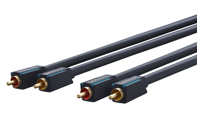 ClickTronic RCA-kabel, stereo Premiumkabel | 2x RCA plugg  2x RCA plugg | 5,0 m | OFC innerledare
