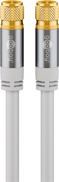 Goobay SAT-antennkabel (135 dB), 4x skärmad guldpläterad, F-plugg > F-plugg, 3 m